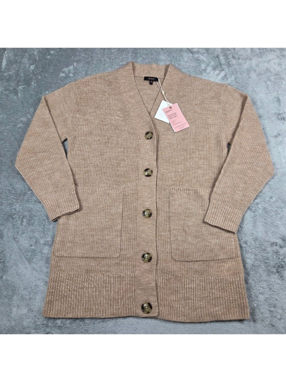 Quince Cardigan Womens Medium Camel Brown Baby Alpaca Wool Oversized Luxury NEW